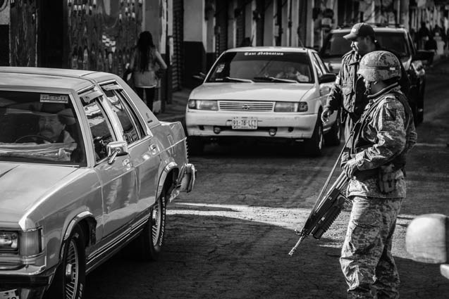 Mexican army in Cheran in Michoacan